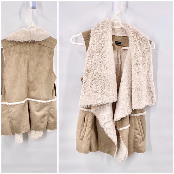 Quinn Faux Suede Waterfall Collar Vest S - Picture 13 of 13